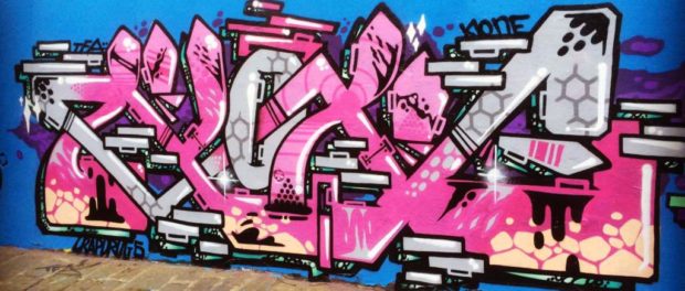 Traditional graffiti piece painted during last visit to England