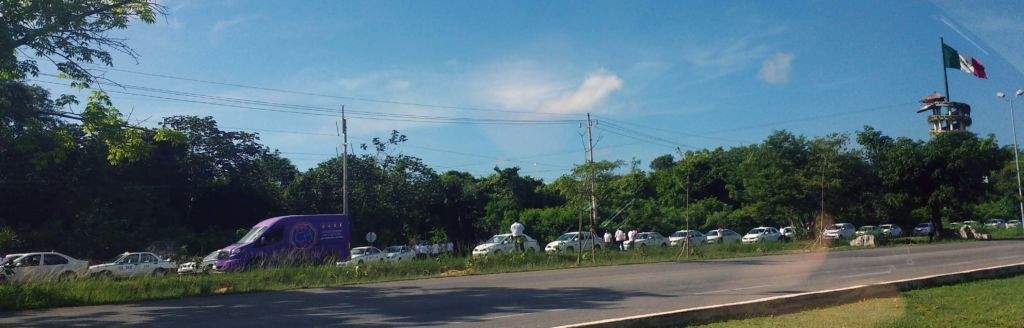 Taxis Protesting Uber at Xcaret